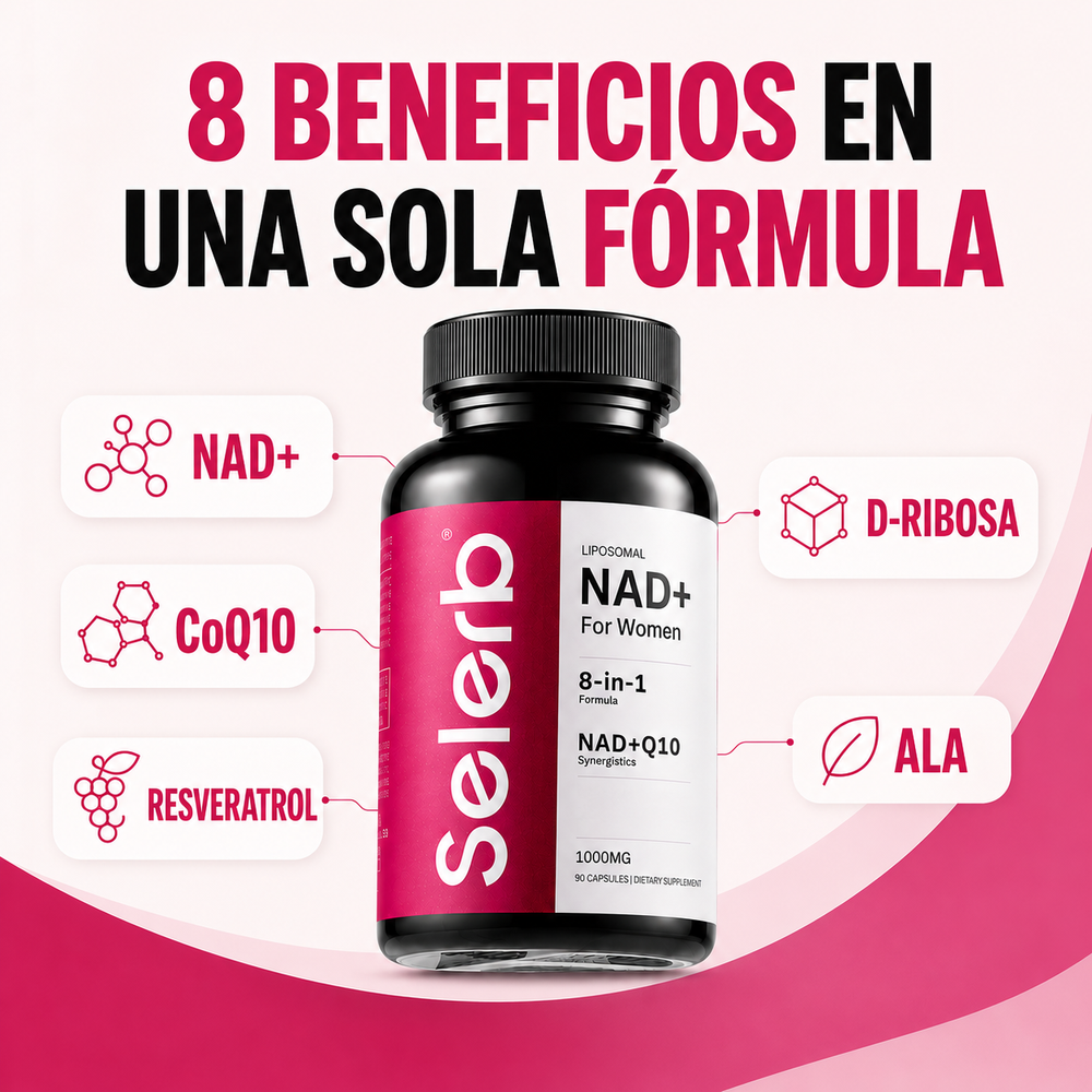 Selerb NAD+ 8 en 1 para Mujeres – Energía, Enfoque y Vitalidad
