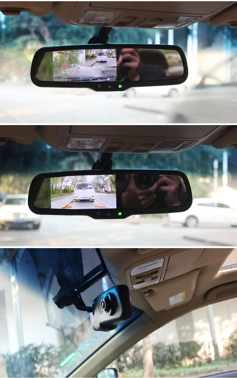 Espejo retrovisor con cámara dual