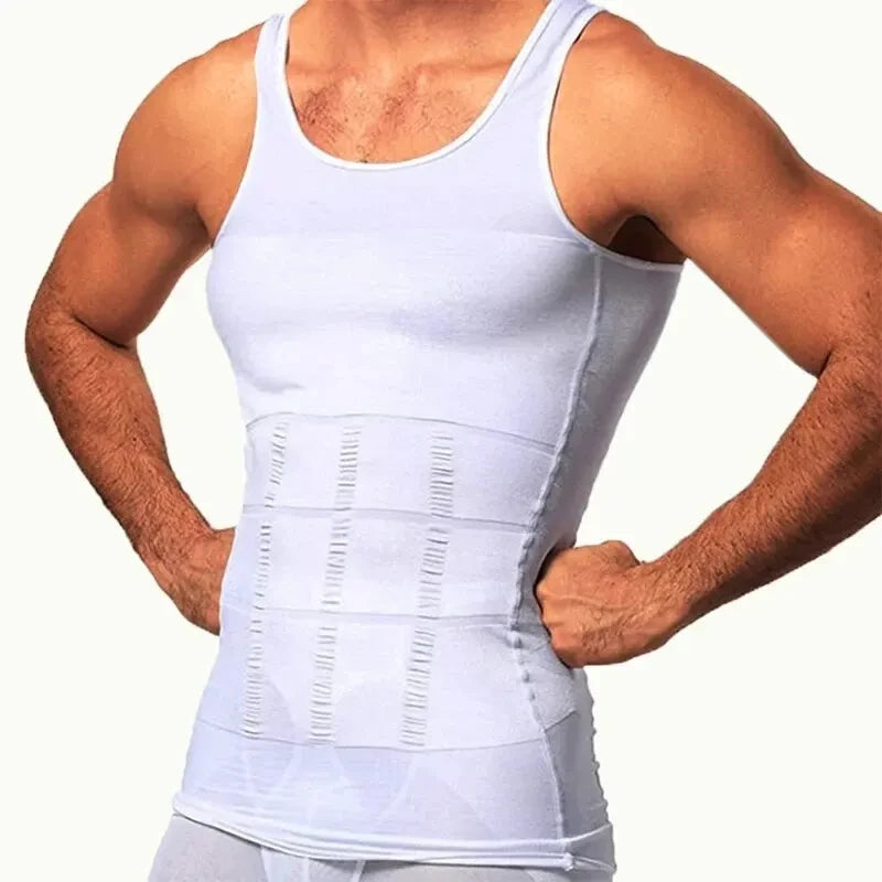 Faja compresiva masculina blanca