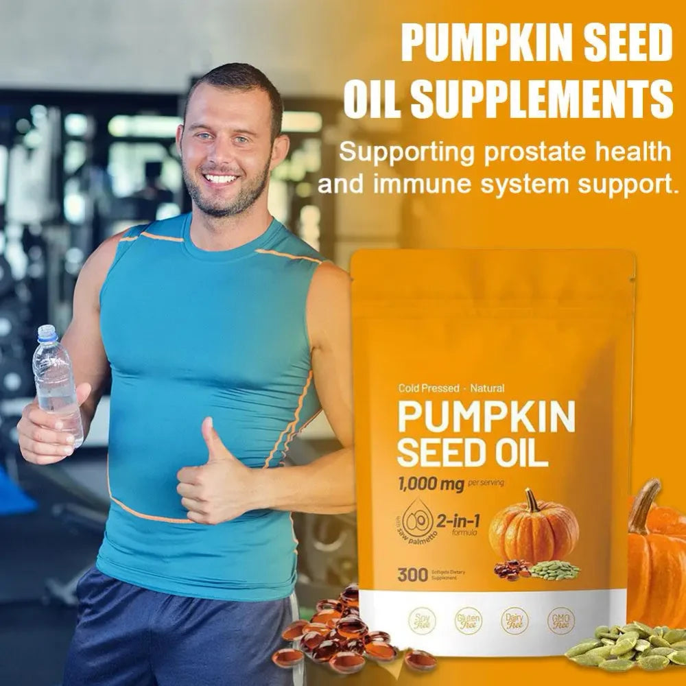Cápsulas Aceite de Semilla de Calabaza - Salud Vejiga, Cabello  y Próstata