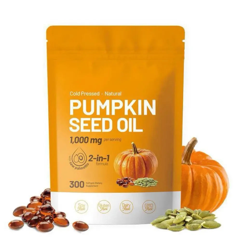 Cápsulas Aceite de Semilla de Calabaza - Salud Vejiga, Cabello  y Próstata