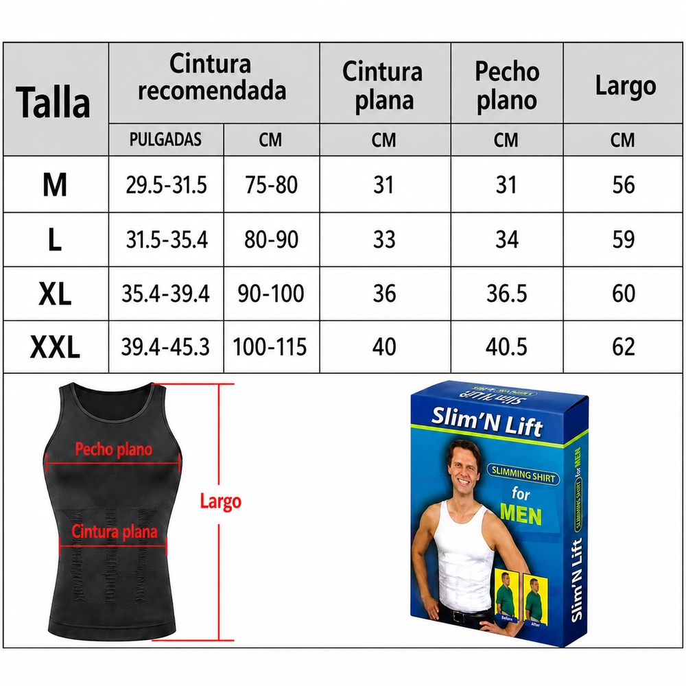 Faja compresiva masculina blanca