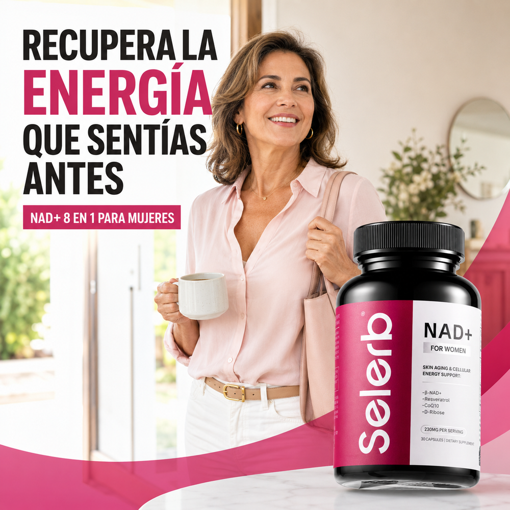 Selerb NAD+ 8 en 1 para Mujeres – Energía, Enfoque y Vitalidad