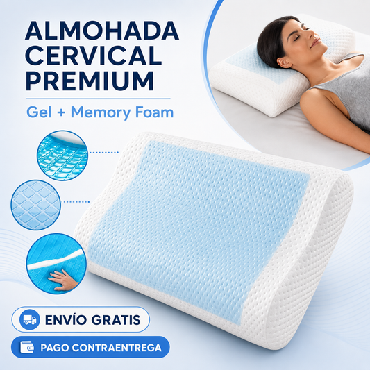 ALMOHADA CERVICAL PREMIUM - GEL + MEMORY FOAM